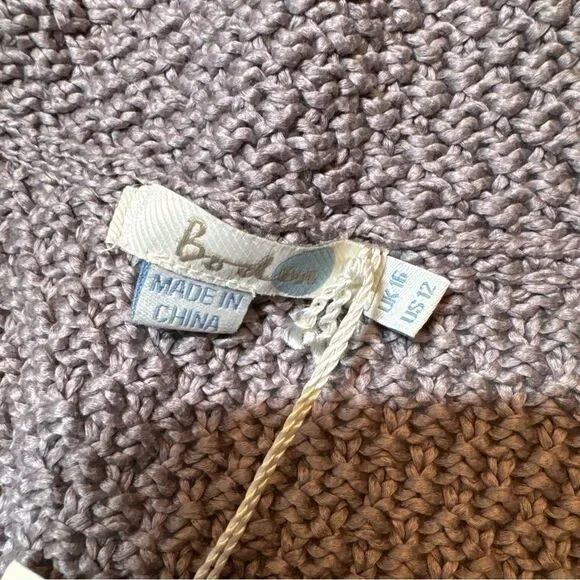 Boden Size 12 Cardigan Sweater Purple Lilac Chunky Knit Cottagecore New! - Picture 7 of 10